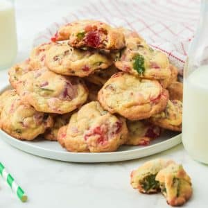 Fruitcake Cookies on a white plate