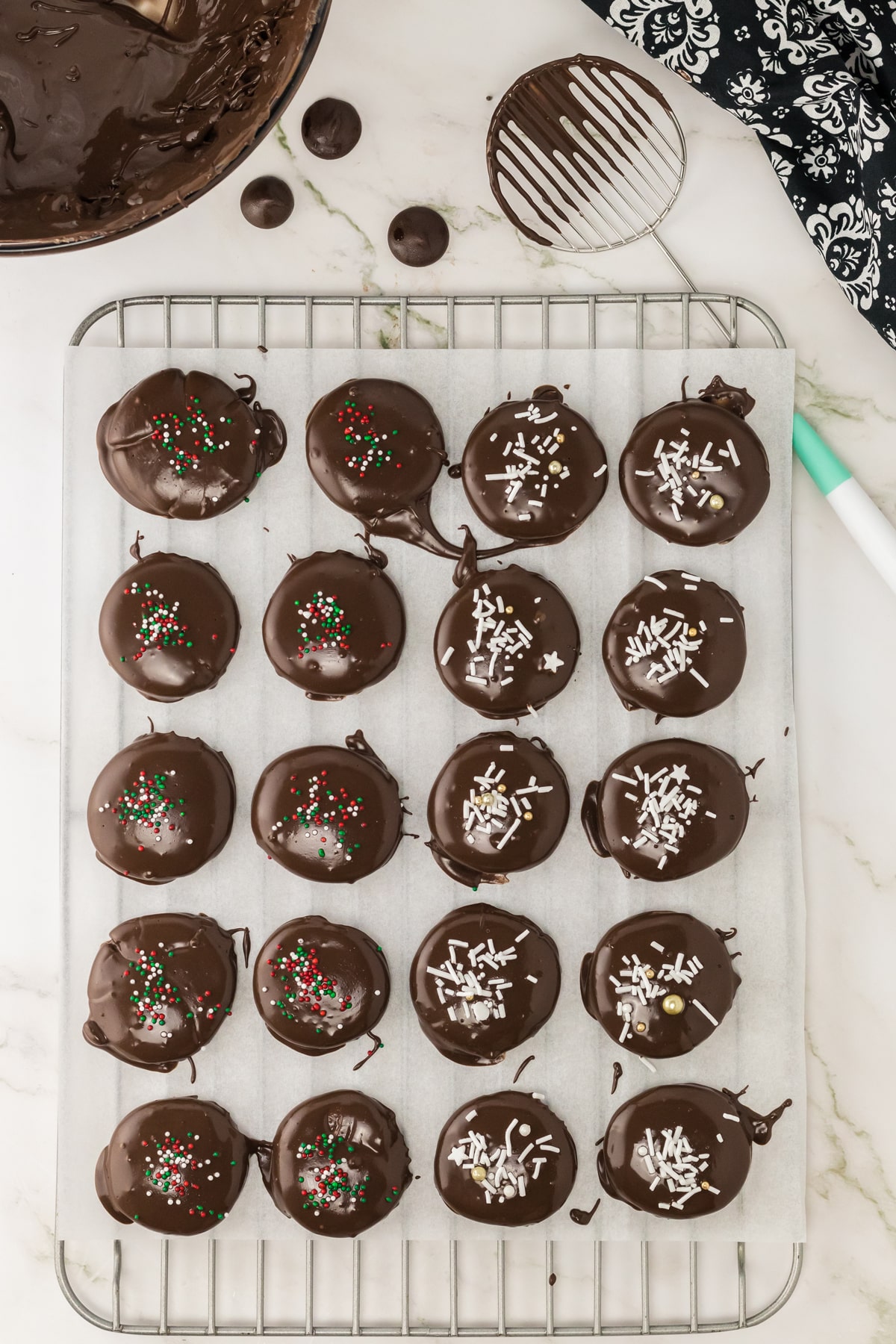 peppermint patties topped with sprinkles