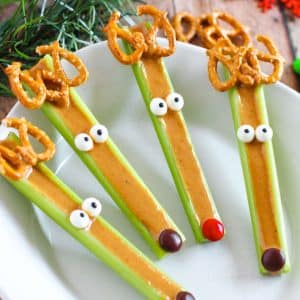 four Reindeer celery stalks