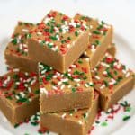 gingerbread fudge with Christmas sprinkles