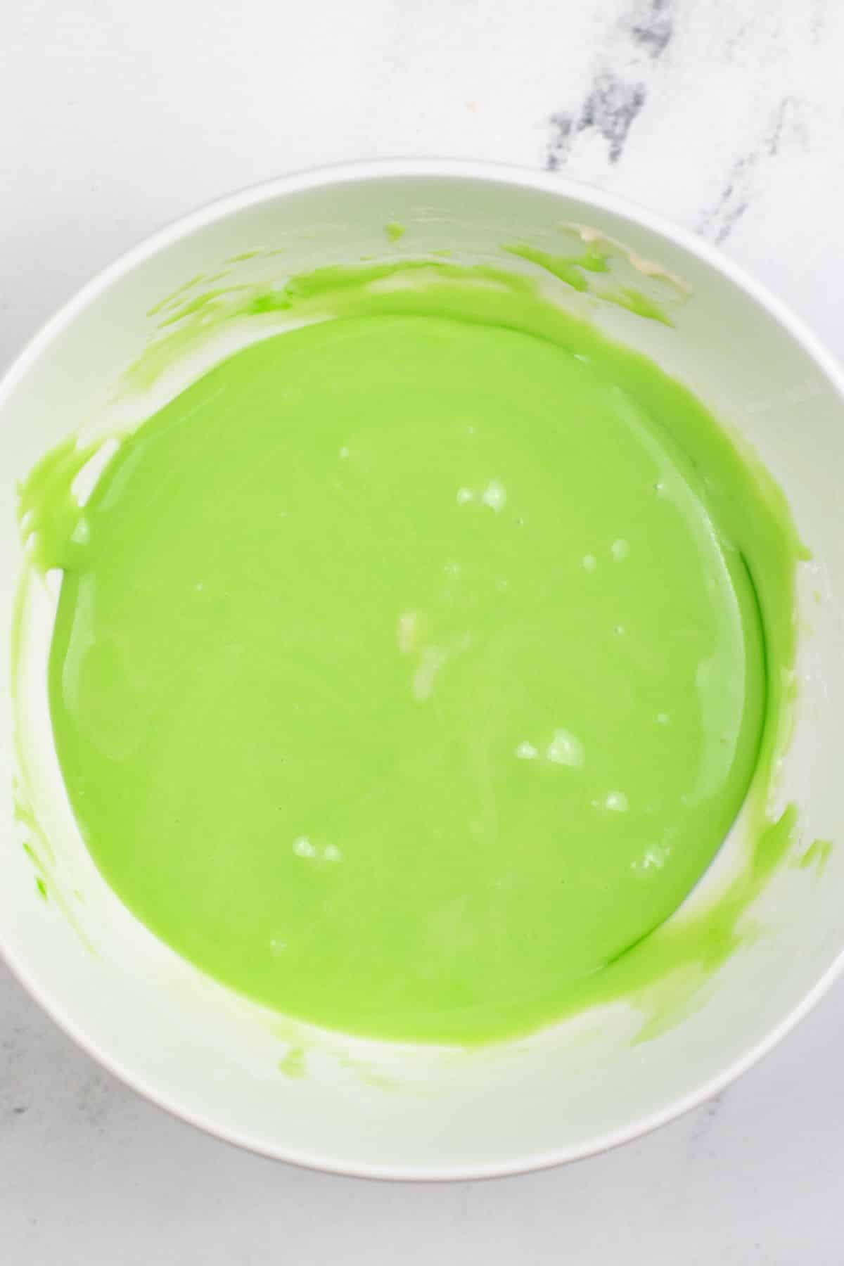green filling in bowl