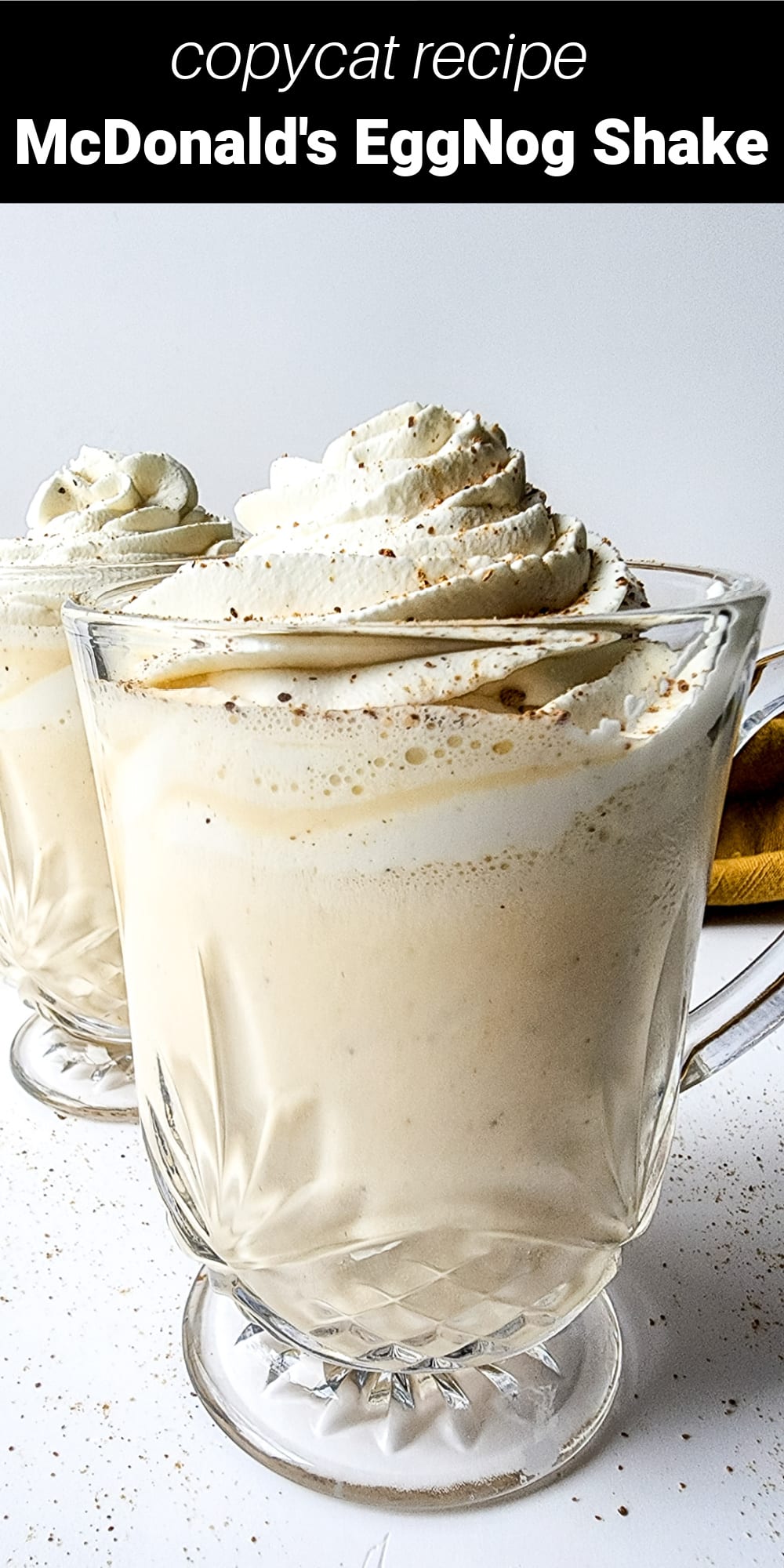 This copycat McDonald’s Eggnog Milkshake is a perfect stand-in for the seasonal treat served for a limited time at McDonald’s. It’s creamy and delicious, full of holiday eggnog flavor with a hint of nutmeg, and it’s the perfect sweet treat to welcome the holiday season.
