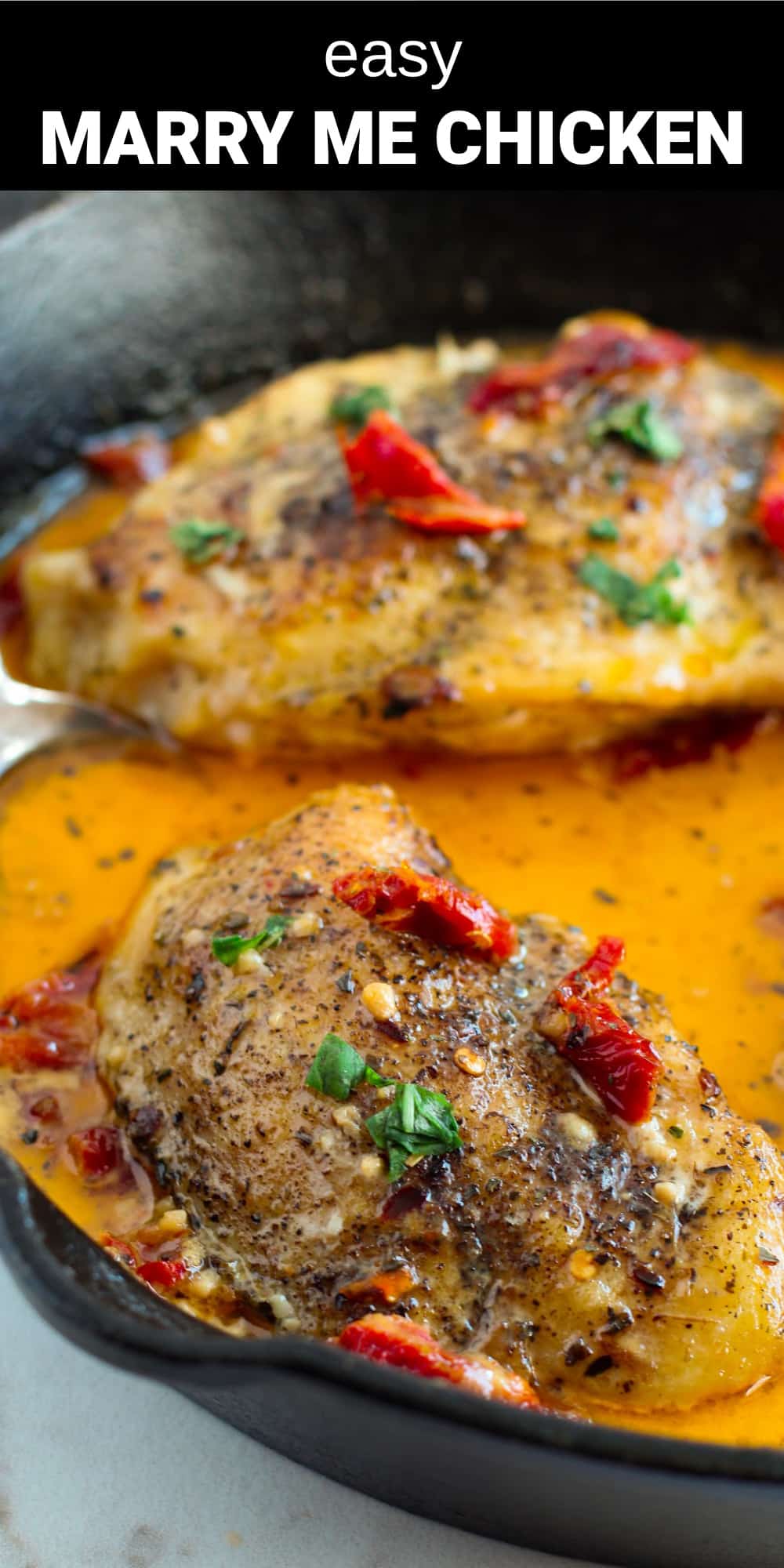 This Marry Me Chicken has tender, juicy chicken breasts that are smothered in a tangy sundried tomato and savory herb cream sauce that will leave everyone begging for seconds. It’s a must-try, one-skillet recipe that’s easy to make and can be on the table in just 45 minutes. 