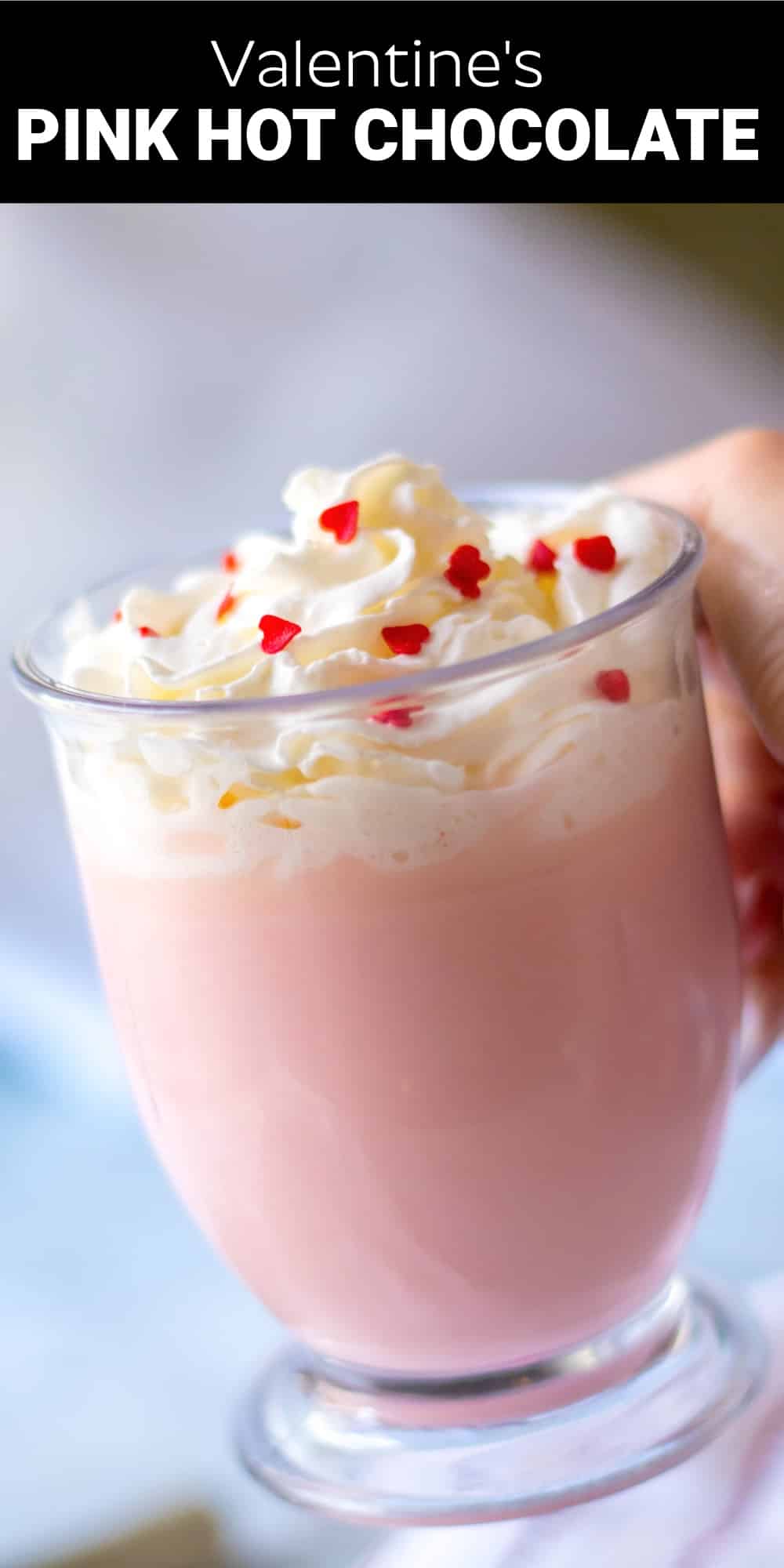 This pink hot chocolate is a pretty and festive version of the popular drink that’s just perfect for Valentine’s Day. It not only has a fun pink color and a delicious creamy taste, but it’s also incredibly quick and easy to make.