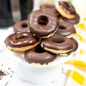 Recipe thumbnail for Chocolate Glazed Air Fryer Donuts