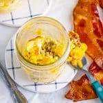 The copycat just crack an egg in a jar with huge bacon slices on the side
