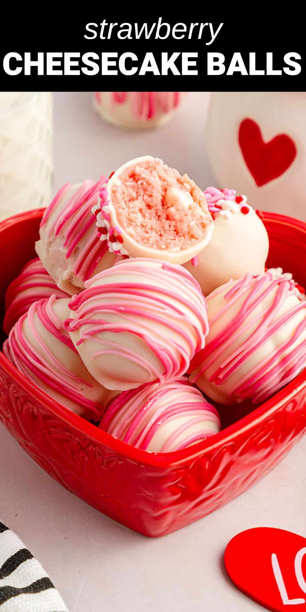 This easy recipe for Strawberry Cheesecake Balls makes delightful little bite-size bursts of pink sweetness full of strawberry flavor.
