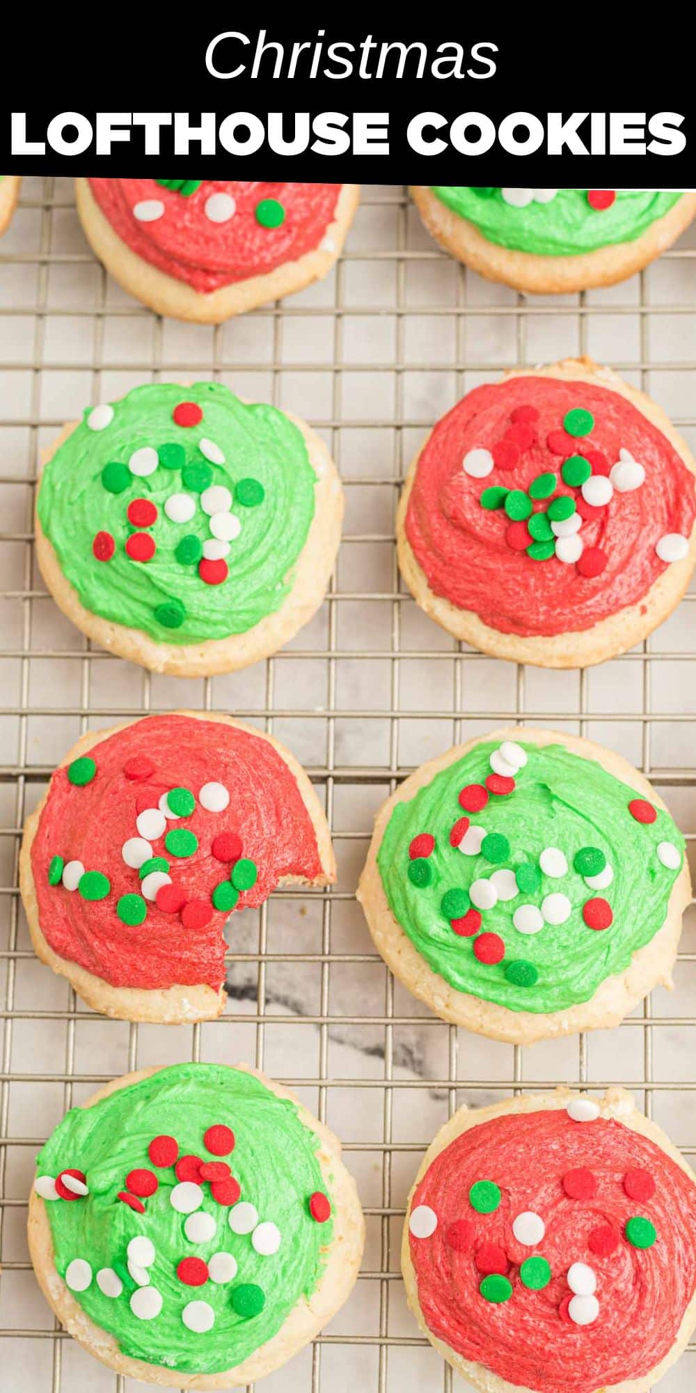 Lofthouse Christmas Cookies

This holiday season make Lofthouse Christmas Cookies in your own kitchen that taste even better than ones from the grocery store. These magically fluffy, cloud-like cookies are so easy to make and are topped with a sweet buttercream frosting and festive holiday sprinkles the kids will go crazy over.