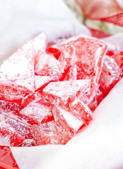 A closer look on pieces of Cinnamon Rock Candy