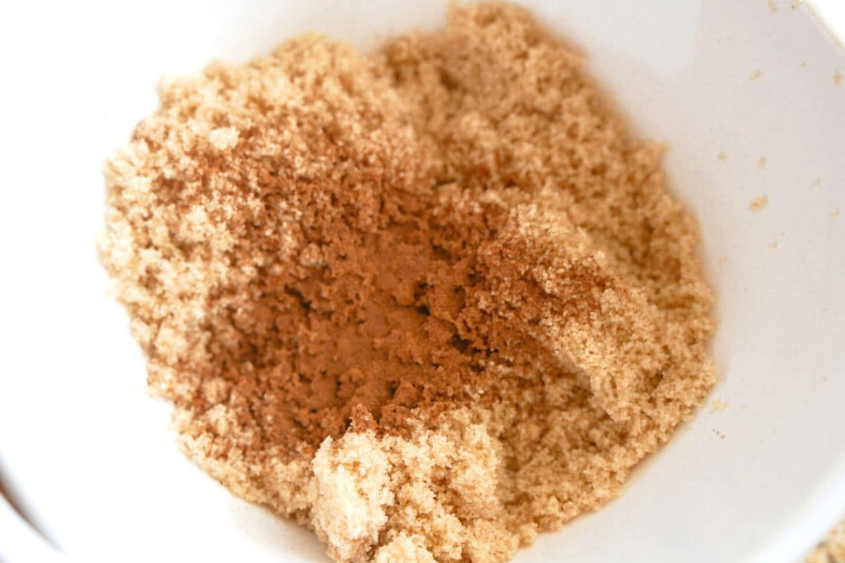 brown sugar and cinnamon in white bowl