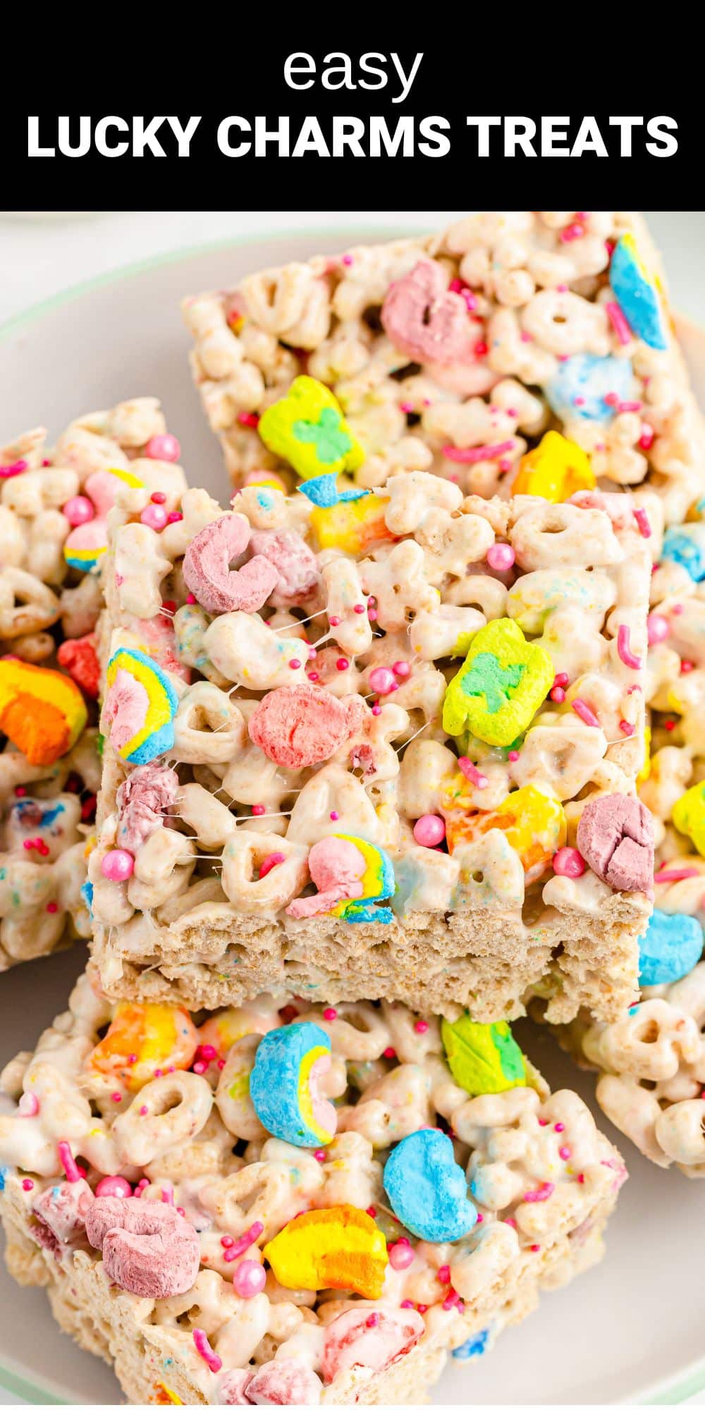 These Lucky Charms treats are a perfect option for a fun and easy treat to make with the kids. Not only are they easy to make, but they are also loaded with marshmallows and flavor.