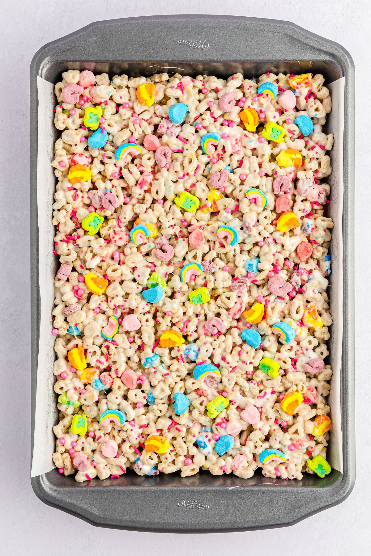 pan with pressed charms cereal bars