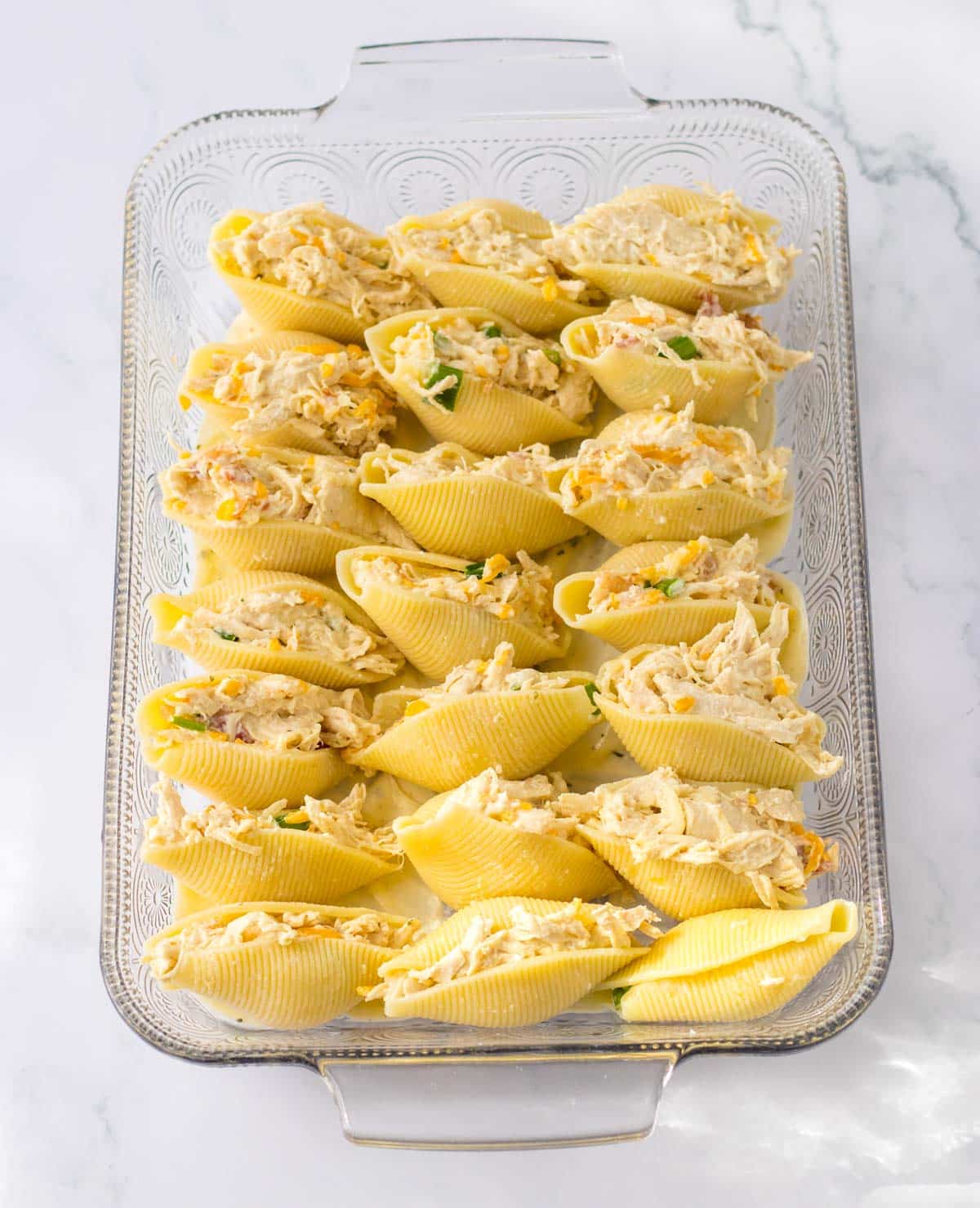 large pasta shells stuffed with crack chicken