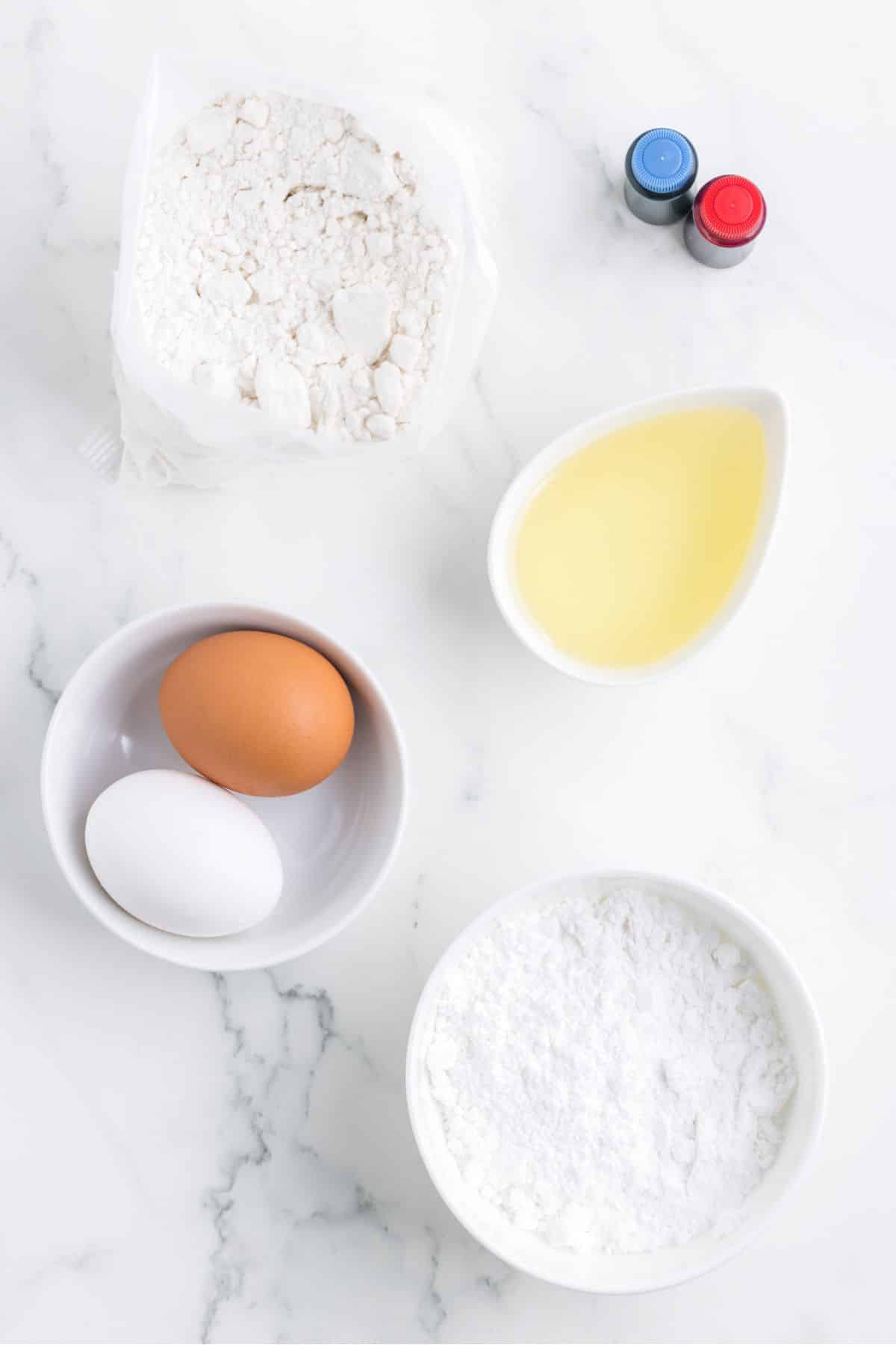 ingredients on white marble counter