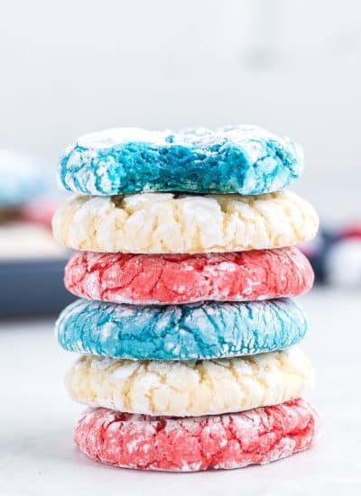 patriotic colored cookies stacked