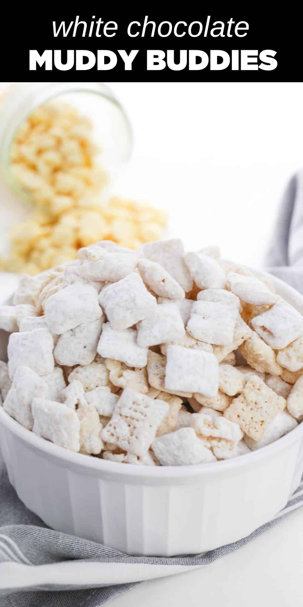 These white chocolate muddy buddies are an indulgent and delicious treat that you won’t want to put down. Perfect for parties, this crowd-pleasing sweet snack mix is quick to prepare and even quicker to disappear.