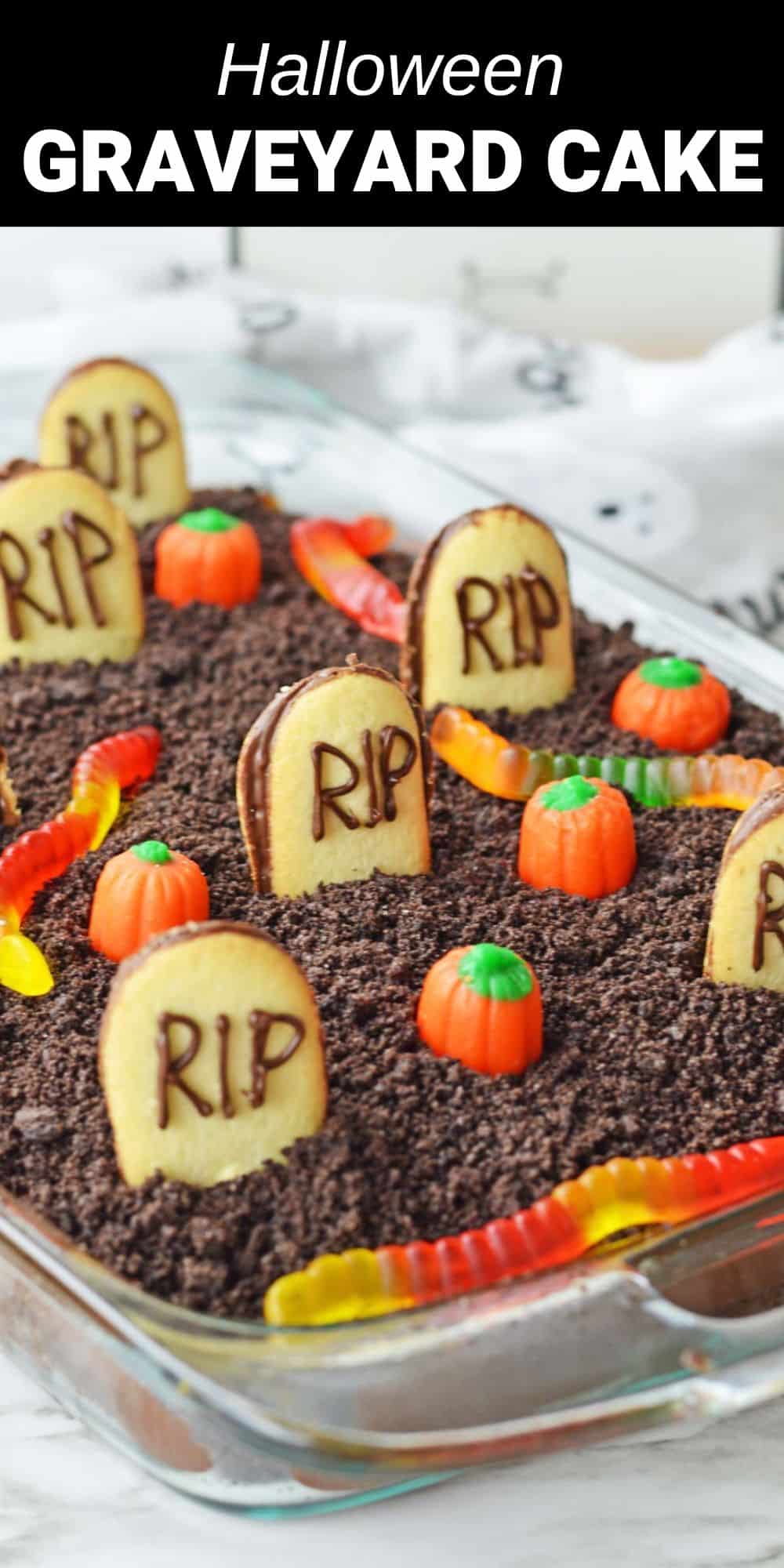 This dark chocolate graveyard cake is one of our favorite Halloween recipes. It’s delicious, easy to make, and guaranteed to impress your party guests. Plus, its festive and spooky appearance will get everyone in the mood to celebrate Halloween!