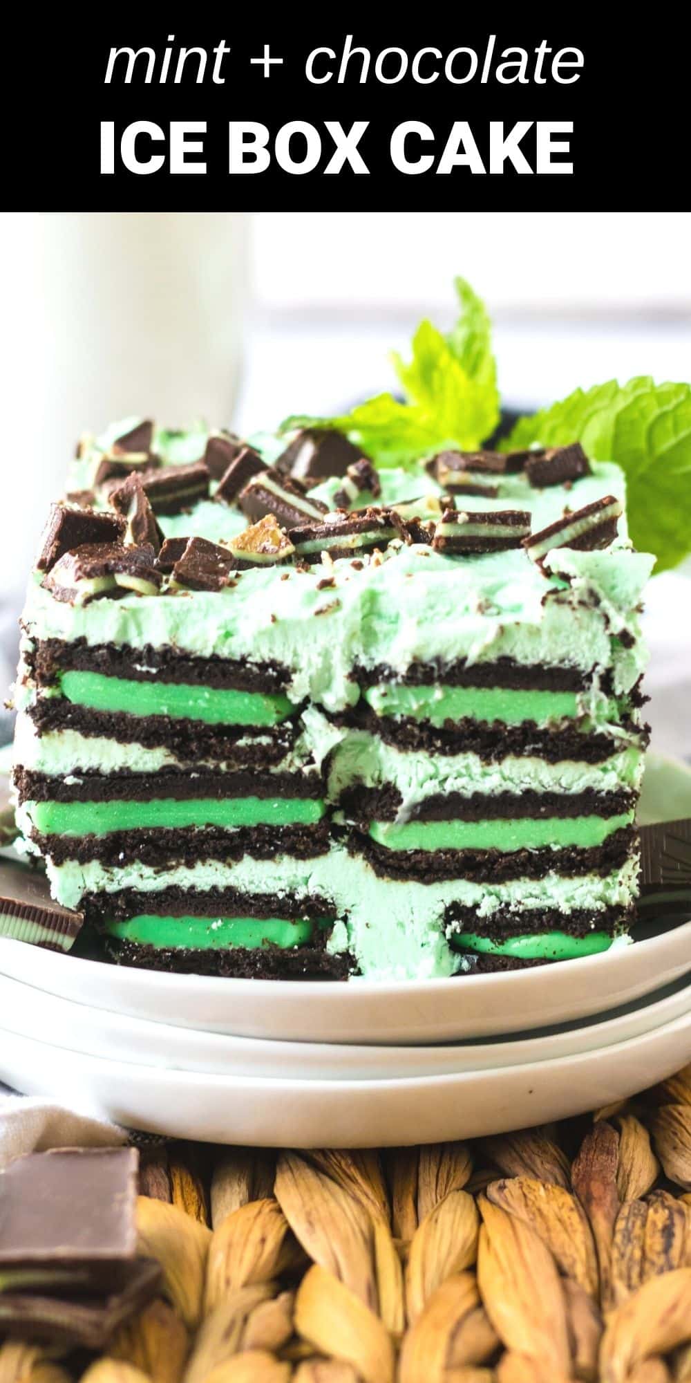 This delightfully delicious Mint Chocolate Icebox Cake features a classic combination of mint and rich chocolate flavors. With a no-bake preparation, you can make this completely irresistible sweet treat with very little effort. 