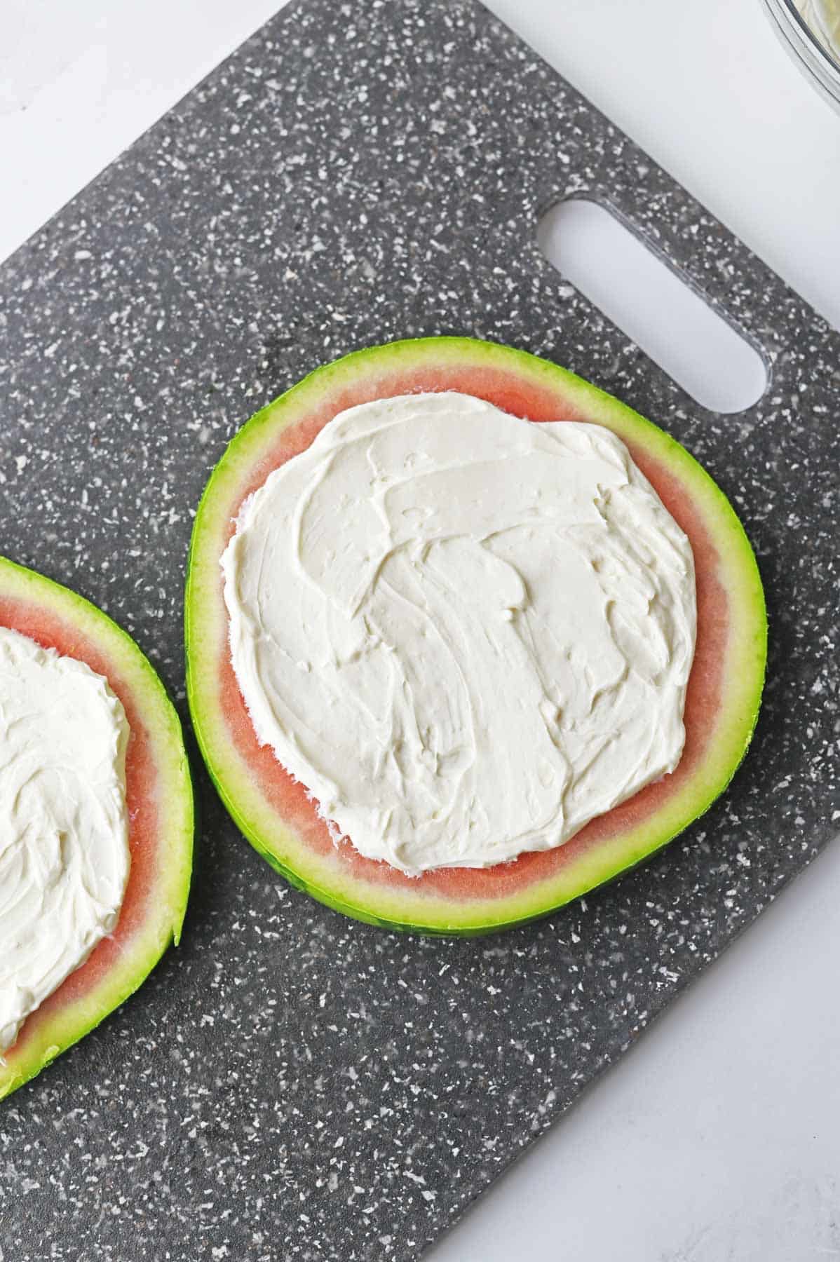 watermelon slice with frosting