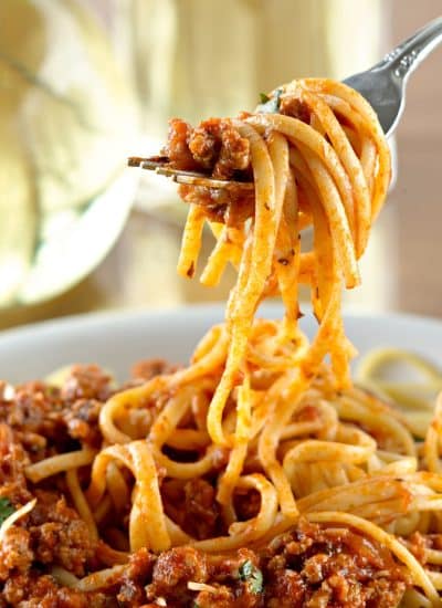fork twirling spaghetti noodles