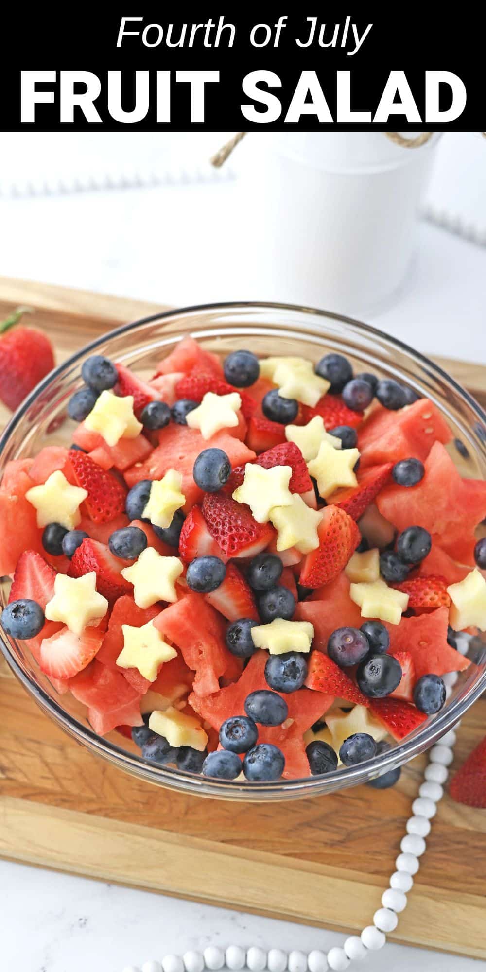 This easy and delicious Fourth of July Fruit Salad brings together the best of summer's fruits in the most festive way. With a combination of juicy red, white, and blue fruits, this beautiful salad is the perfect way to add a pop of color to all your patriotic holidays.