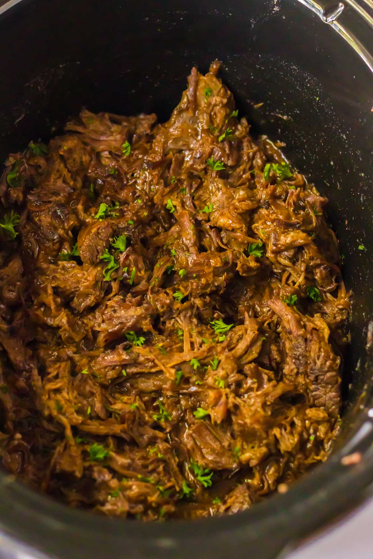 A closer look on meat for Slow Cooker BBQ Beef Sandwiches