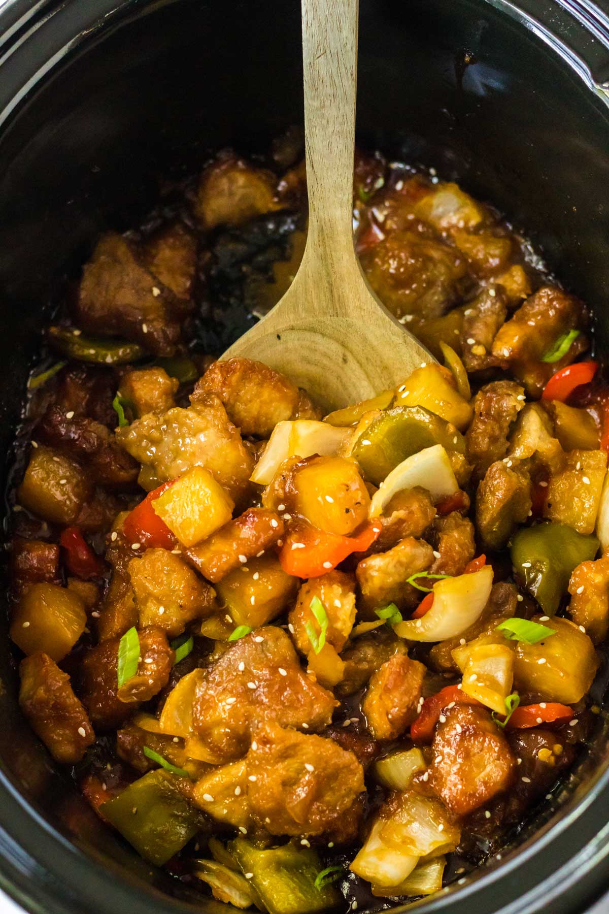 A serving of Slow Cooker Sweet and Sour Pork
