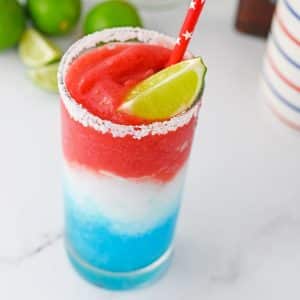 red white and blue margarita with lime
