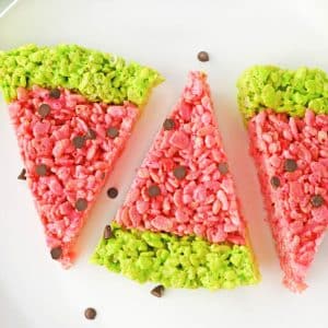 triangle watermelon krispies