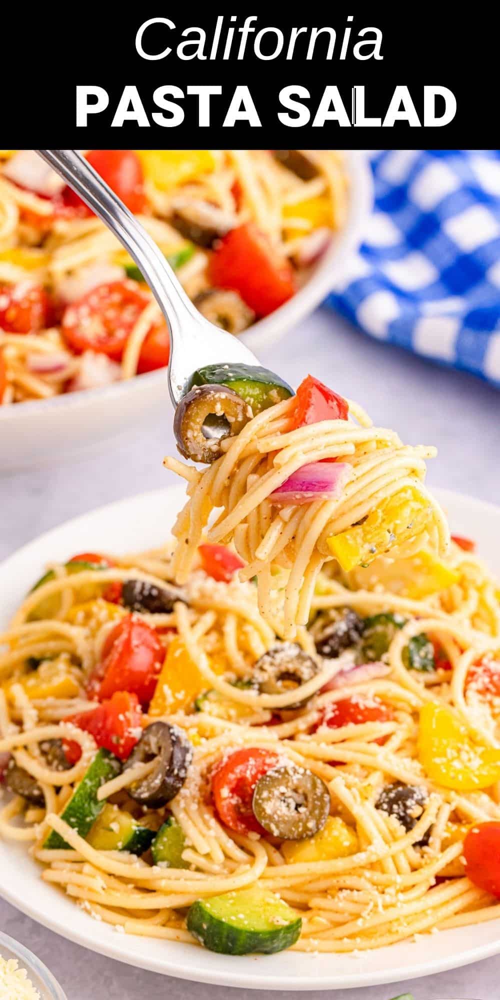 This California spaghetti salad recipe is a delicious and versatile treat that the whole family will love. Packed with tons of flavor, this delicious dish will be your new favorite quick meal for summer!