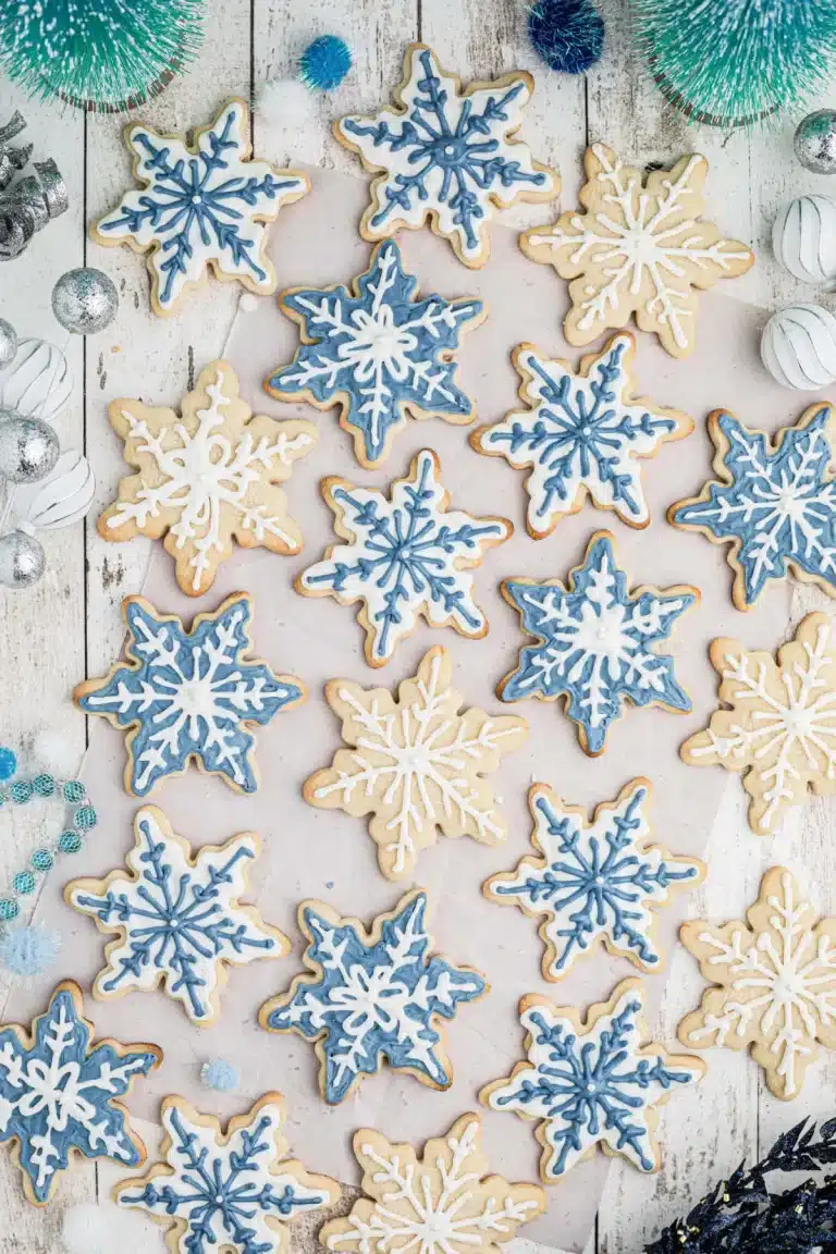 blue and white star cookies