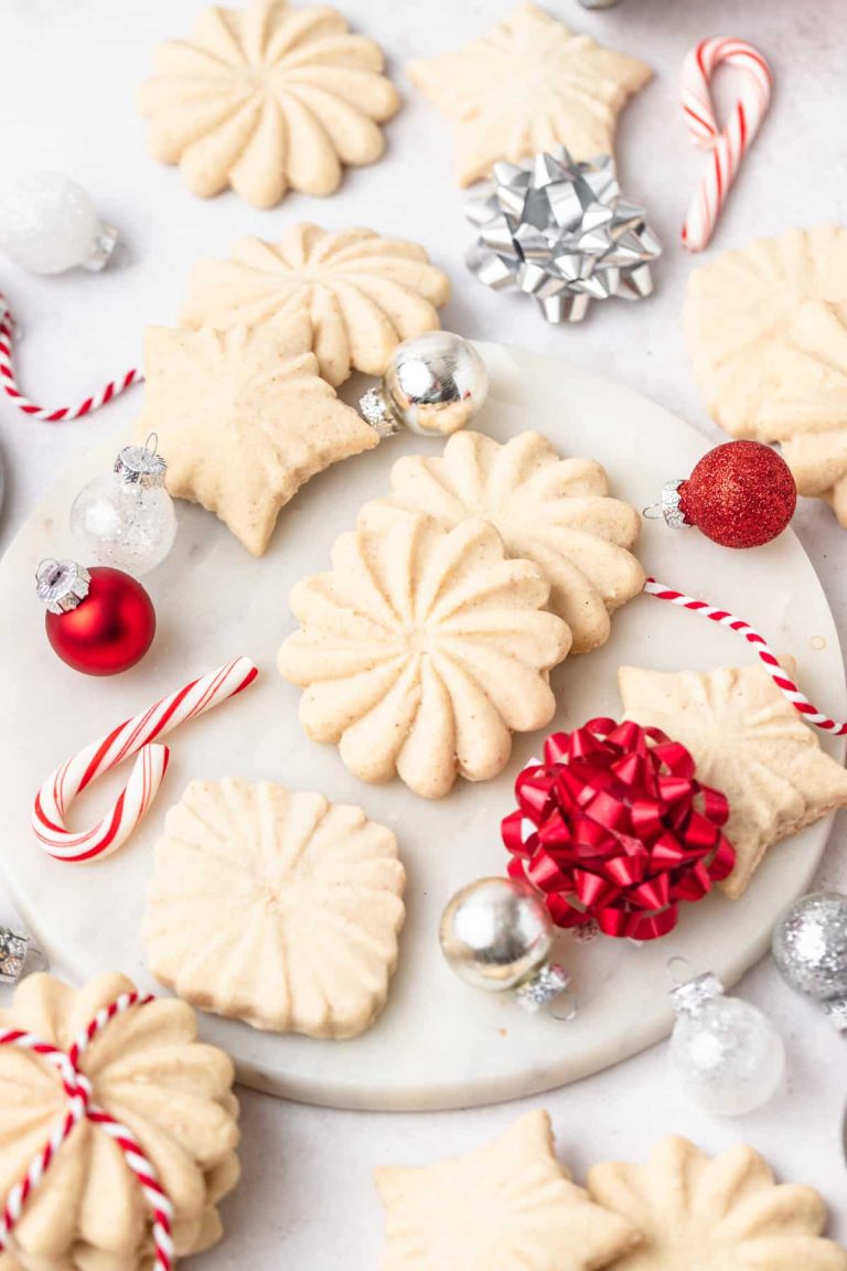brown butter stamp cookies with mini candy canes