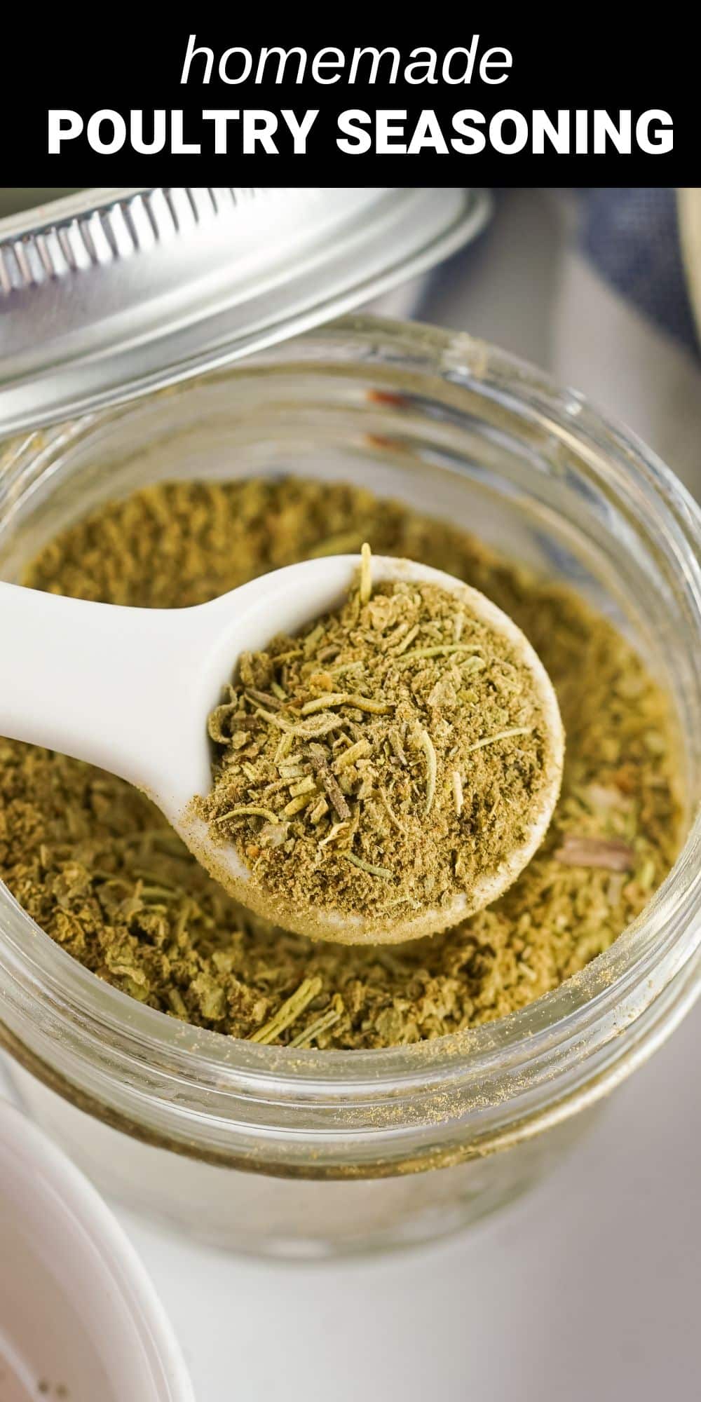 Made with just 5 simple herbs, this homemade Poultry Seasoning is a must-have in every kitchen. From chicken and turkey to soups and stews, this seasoning adds a delicious flavor to any savory dish. 