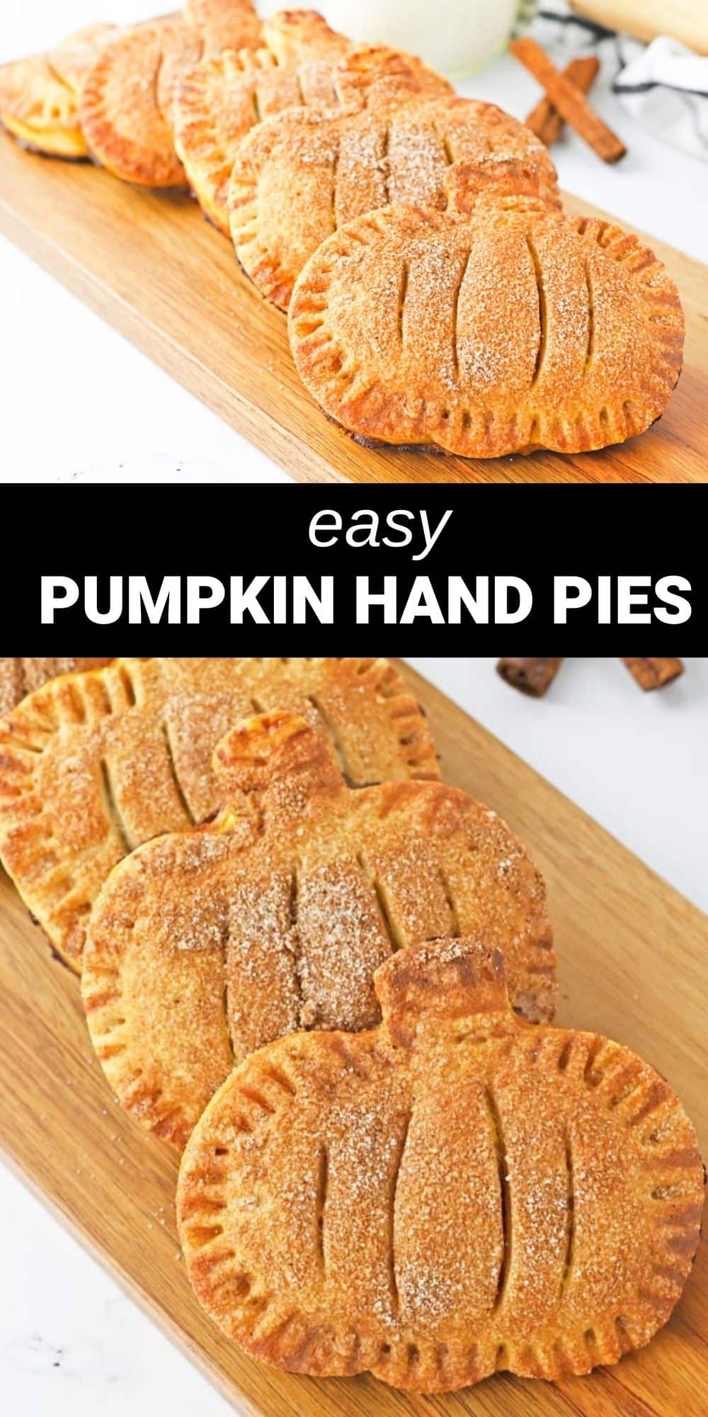 These adorable pumpkin hand pies are the perfect way to celebrate fall. They’re a cute and portable sweet treat with a flaky crust and a filling that’s packed with delicious pumpkin spice flavor.