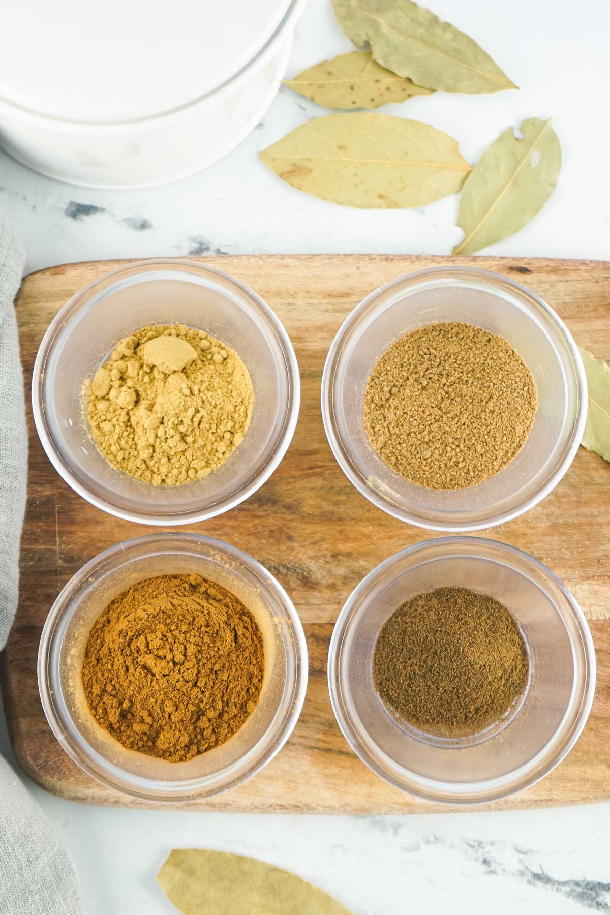 Ingredients for Pumpkin Pie Spice Recipe includes ground cinnamon, ground ginger, ground nutmeg and ground allspice.