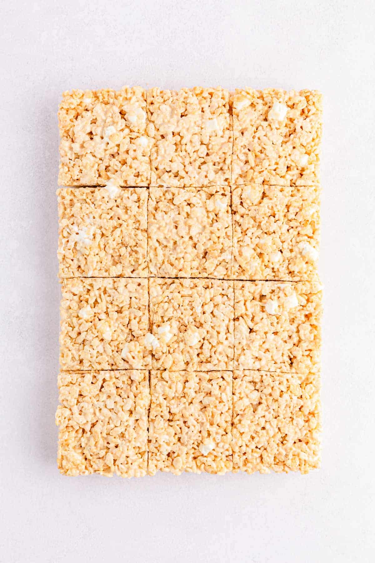 rectangle shaped Krispies treats cut in squares