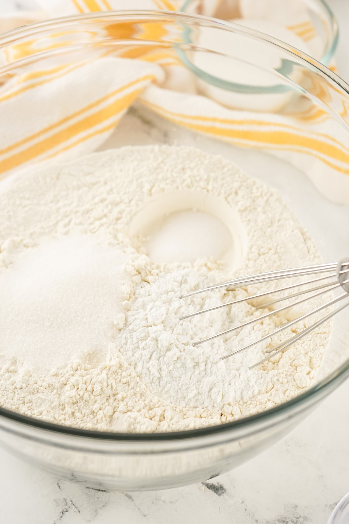 Mixing the ingredients to create homemade Pancake Mix