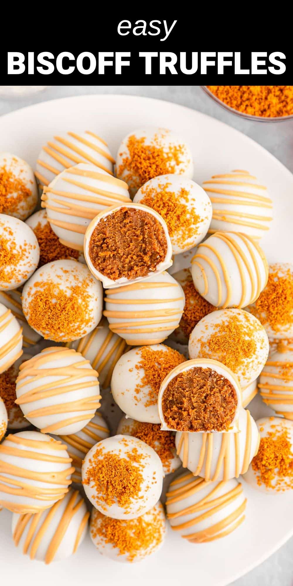 These easy to make Biscoff Truffles are decadent, no bake treats that combine an irresistible creamy Biscoff cookies center with a white chocolate coating. They're the perfect bite-sized dessert for any occasion. 