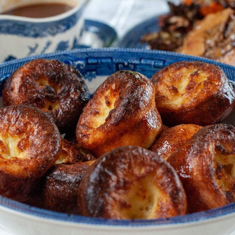 popovers in blue dish