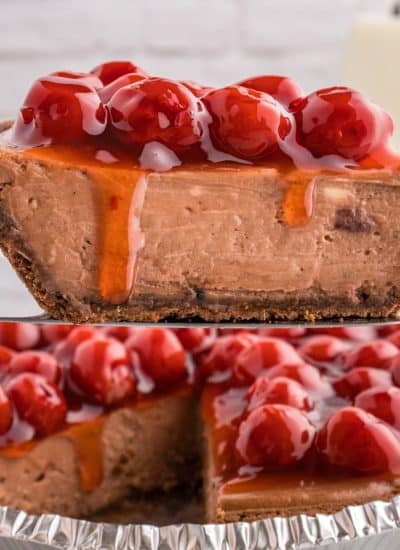 Thumbnail photo for Chocolate Cherry Cheesecake