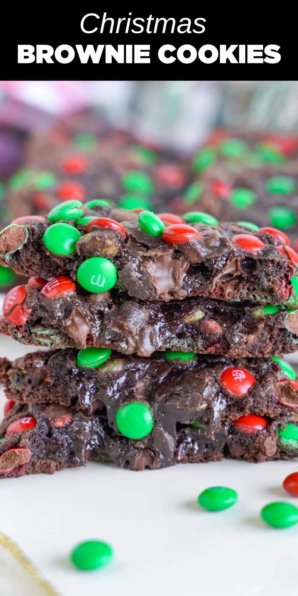 These festive Brownie M&M Christmas Cookies have a decadent, chewy, and fudgy center with irresistible crispy edges. Loaded with lots of chocolate flavor, they're a delicious and easy sweet treat that's perfect for the holidays. 
