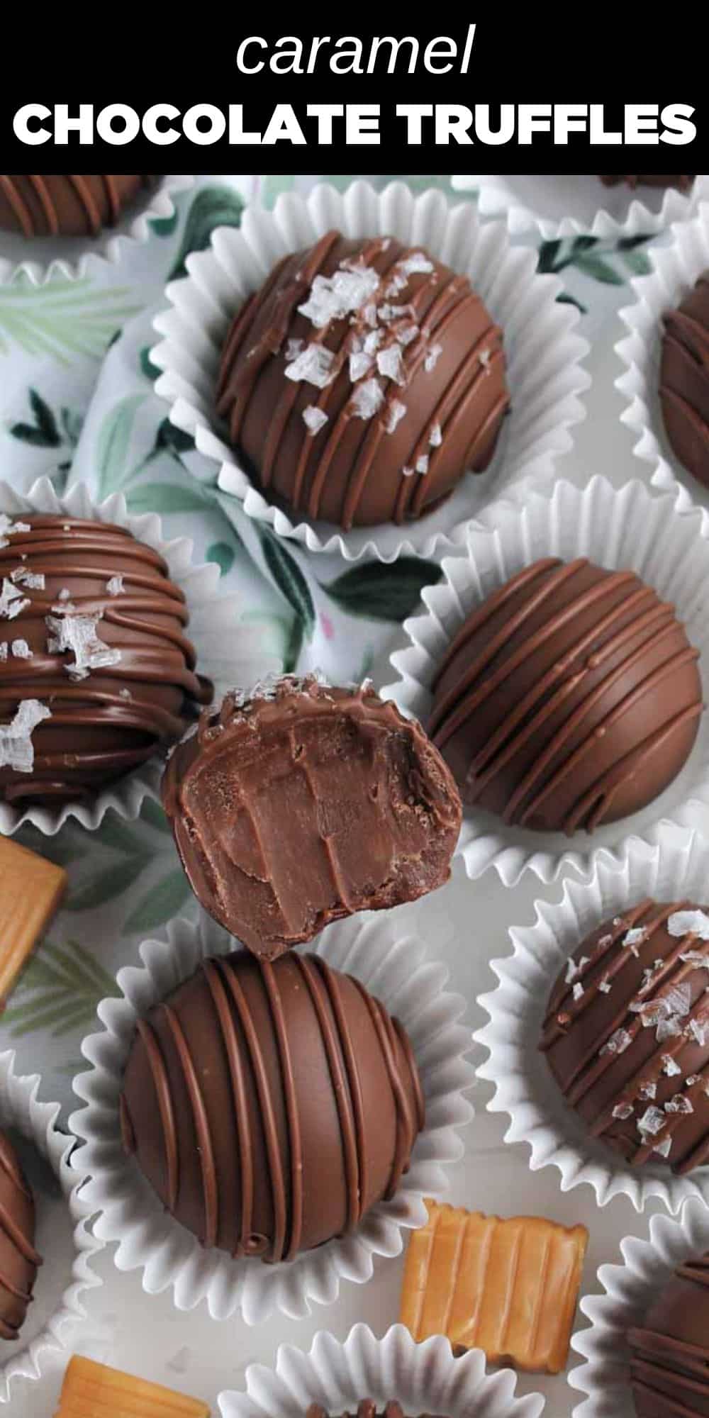 These rich and decadent Chocolate Caramel Truffles have a luscious creamy center surrounded by a sweet chocolate shell with a delicate sprinkling of flakey sea salt. They're the perfect homemade, bite-sized treat for any occasion. 