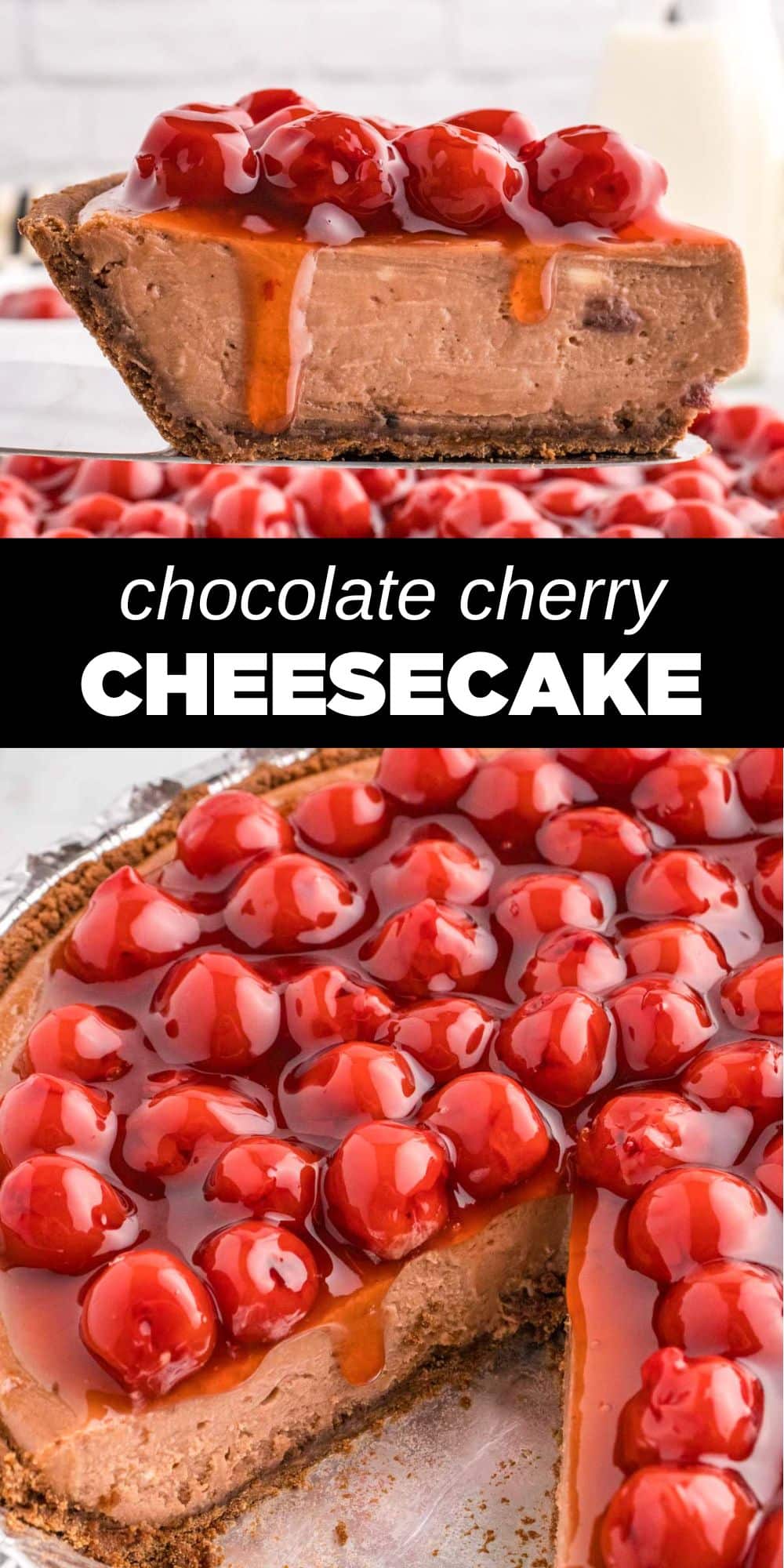 This creamy Chocolate Cherry Cheesecake pie is for all the cherry lovers out there. Rich, velvety chocolate cheesecake with a vibrant, tangy burst of cherries creates an irresistible dessert for any occasion.