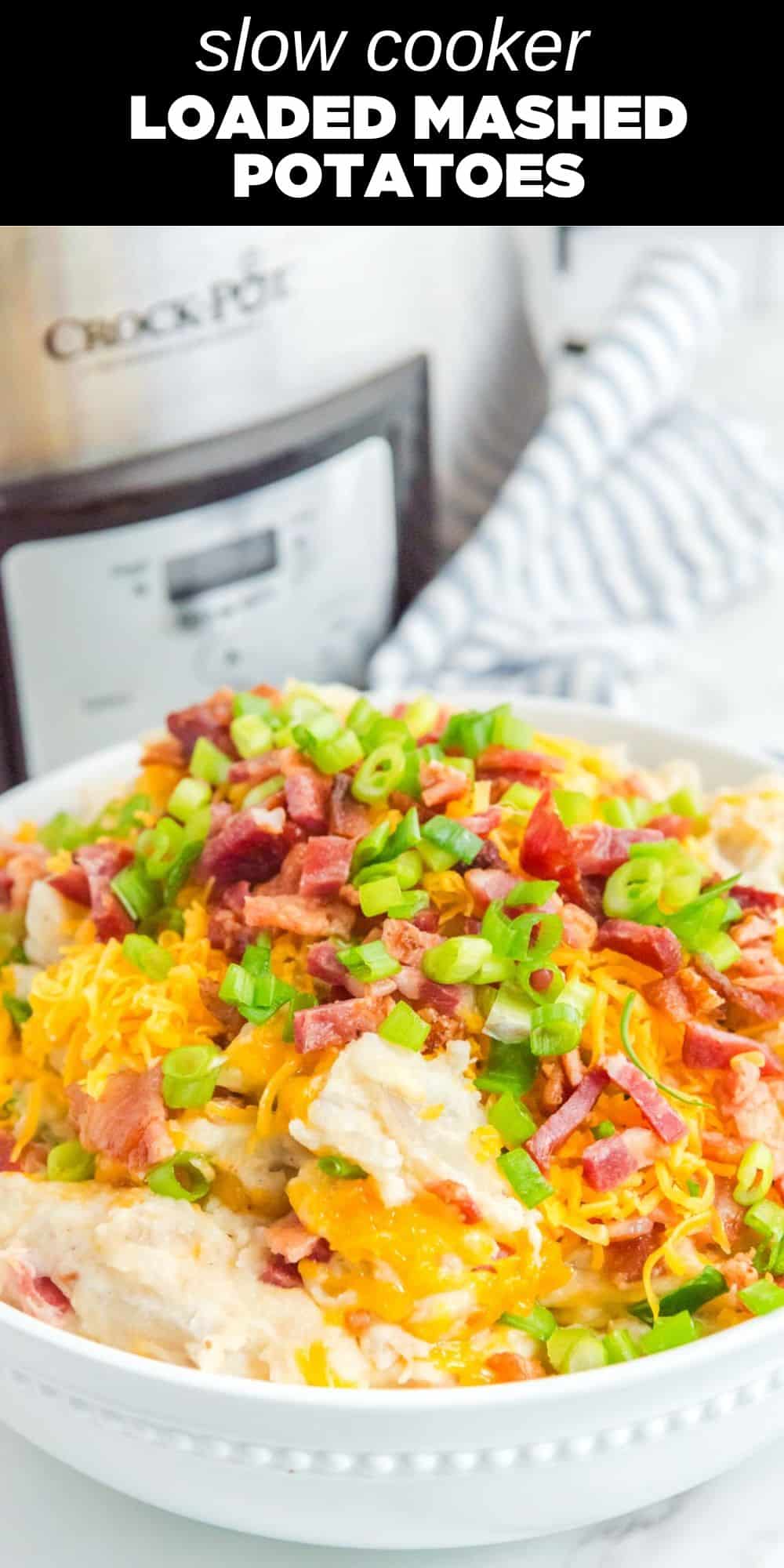 These decadent Slow Cooker Loaded Mashed Potatoes are the ultimate comfort food. Rich and creamy with a combination of cheesy and smoky flavors, these potatoes make an irresistible side dish for any occasion.