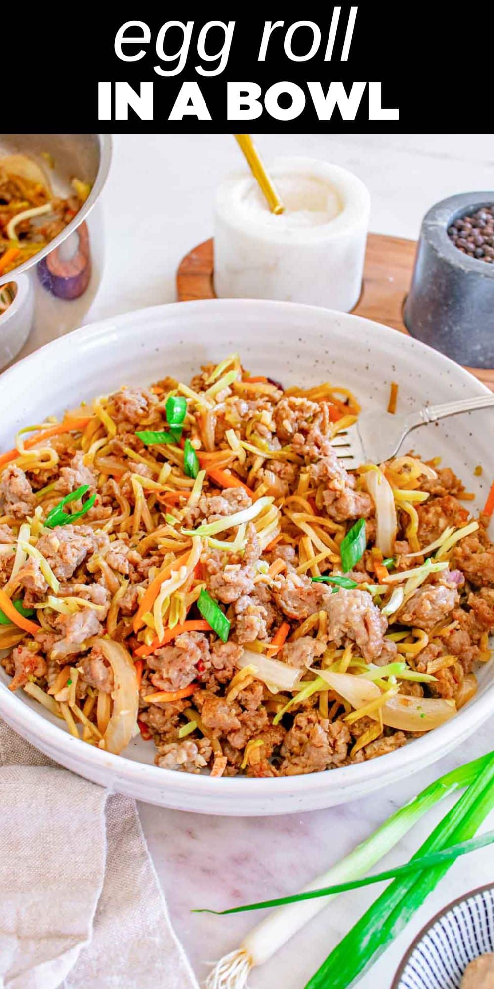 Egg roll in a bowl is a satisfying dish that captures the essence of the beloved egg roll.