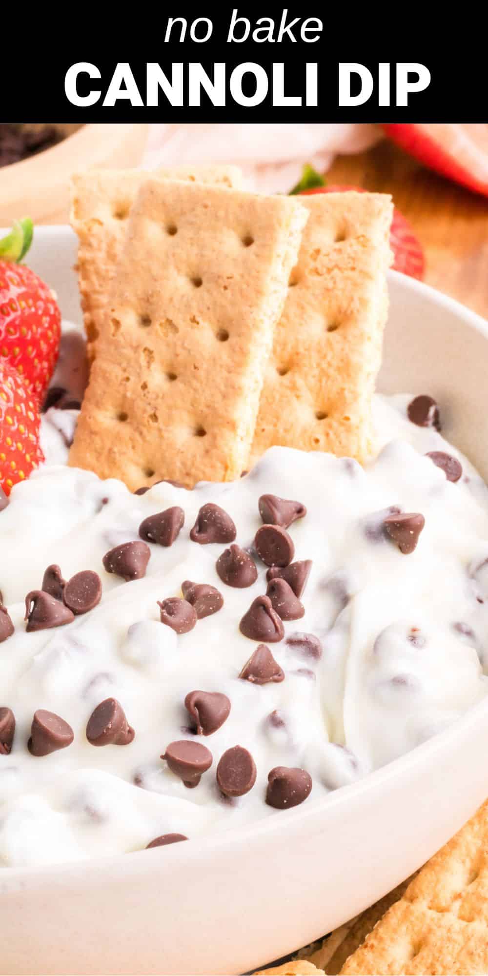  easy-to-make Cannoli Dip is a sweet and decadent treat that has everything you love about authentic cannoli, minus the shell. Rich and creamy and studded with mini chocolate chips, this dip is fabulous for any occasion.