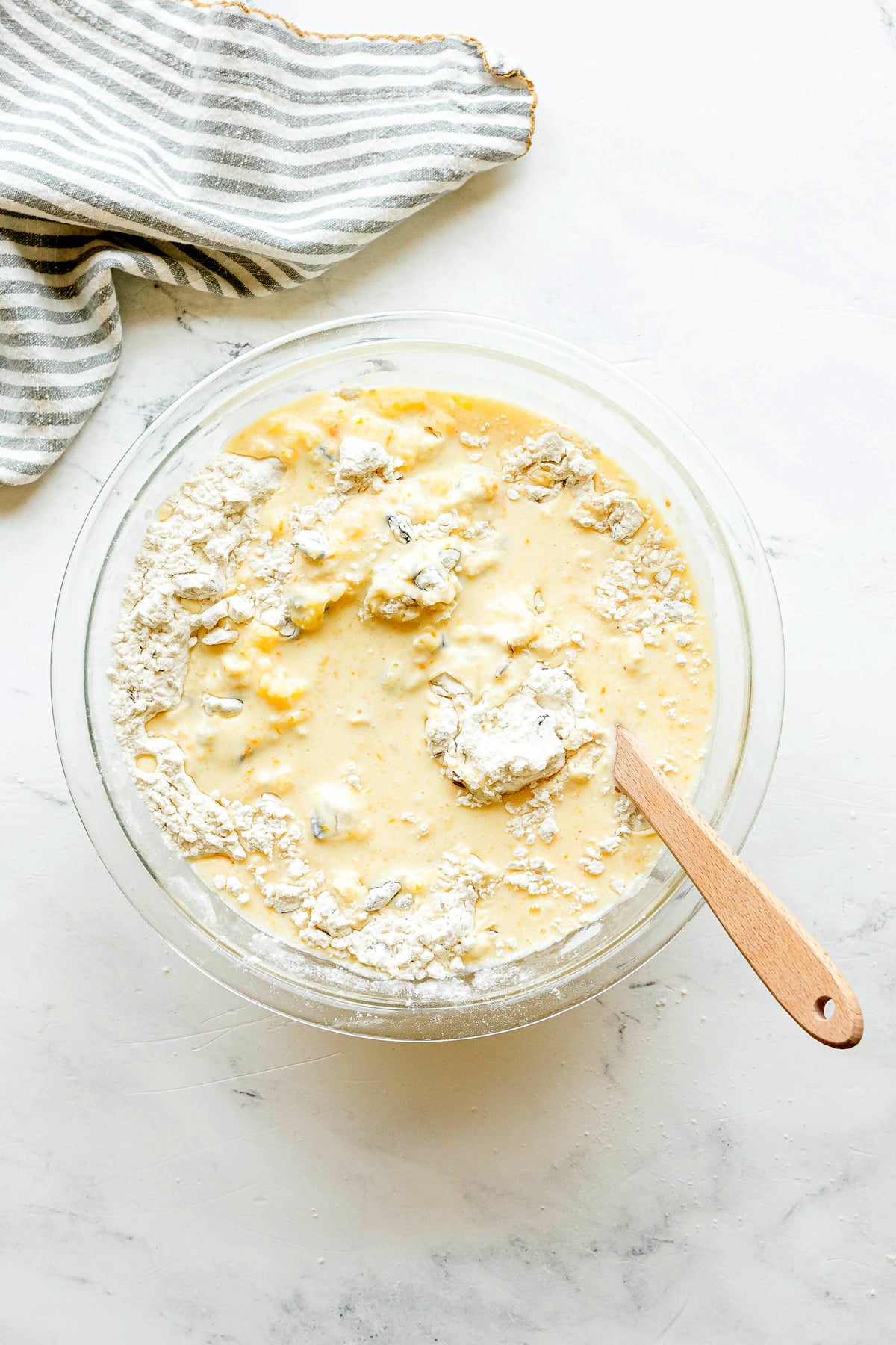 Combining wet and dry ingredients for Irish Soda Bread